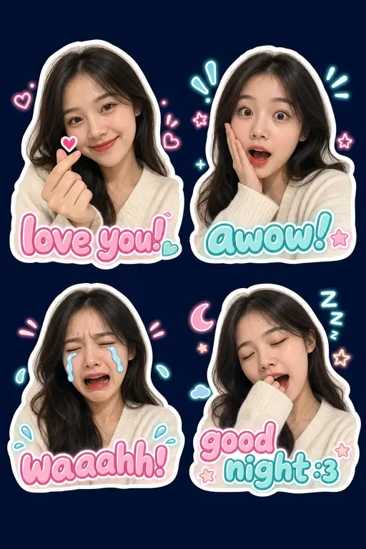 Zalo-style sticker expressions